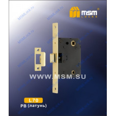 Врезной замок MSM L70 Полированная латунь (PB)