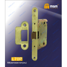 Врезной замок MSM L70P Матовая латунь (SB)