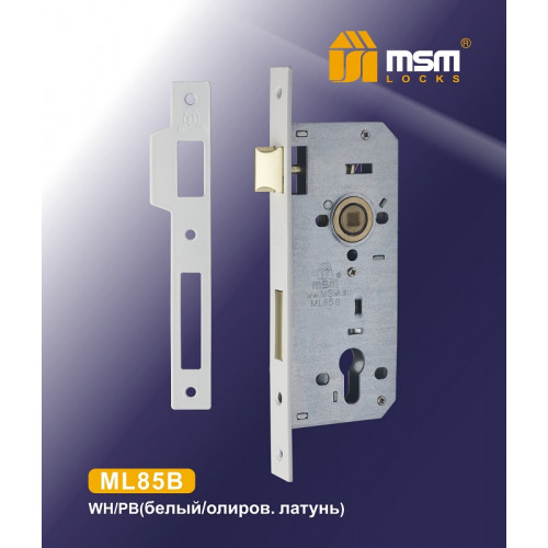 Замок врезной MSM ML85B белый золото