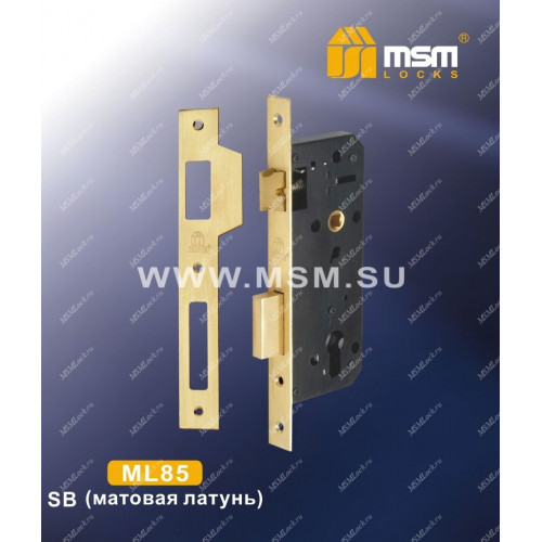 Замок врезной MSM ML85 Матовая латунь (SB)