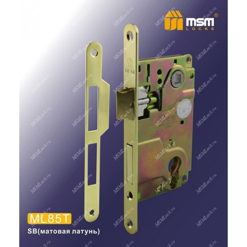 Замок врезной MSM ML85T Матовая латунь (SB)