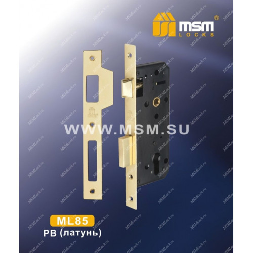 Замок врезной MSM ML85 Полированная латунь (PB)
