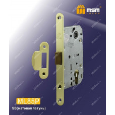 Замок врезной MSM ML85P (защелка из пластика) Матовая латунь (SB)