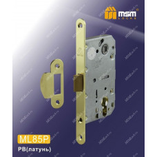 Замок врезной MSM ML85P (защелка из пластика) Полированная латунь (PB)