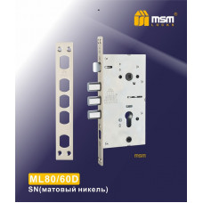Замок цилиндровый с задвижкой ML80-60D матовый никель sn