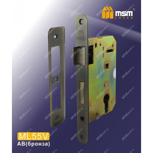 Замок врезной MSM ML55V Бронза (AB)